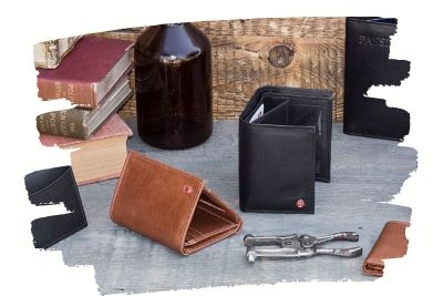 Two Toned Handcrafted Leather Tri-fold Wallet 