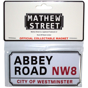 Rock Off Fridge Magnet: Abbey Road NW London Sign Embossed