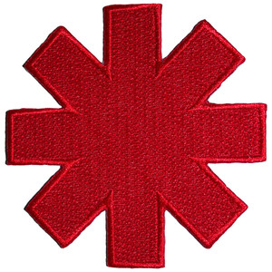 Red Hot Chili Peppers Standard Patch: Asterisk Cut-Out Red Border Red Hot Chili Peppers Standard Patch: Asterisk Cut-Out Red Border