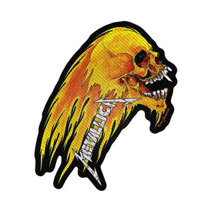 Metallica Standard Patch: Flaming Skull Cut-Out Metallica Standard Patch: Flaming Skull Cut-Out