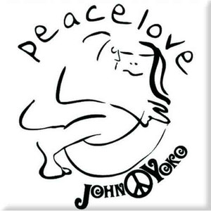 John Lennon Fridge Magnet: Cuddle Black On White John Lennon Fridge Magnet: Cuddle Black On White