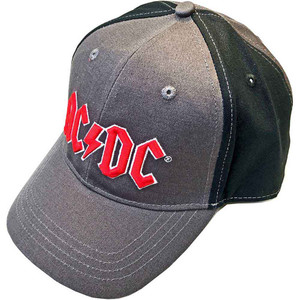 AC/DC Unisex Baseball Cap: Red Logo (Charcoal Grey & Black) (2-Tone) AC/DC Unisex Baseball Cap: Red Logo (Charcoal Grey & Black) (2-Tone)