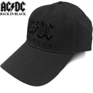 AC/DC Unisex Baseball Cap: Back in Black (Black) AC/DC Unisex Baseball Cap: Back in Black (Black)