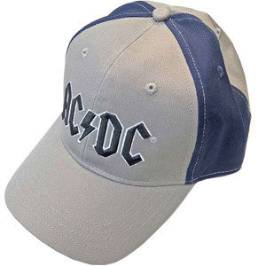 AC/DC Unisex Baseball Cap: Black Logo (Grey & Navy Blue) (2-Tone) AC/DC Unisex Baseball Cap: Black Logo (Grey & Navy Blue) (2-Tone)