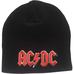 AC/DC Unisex Beanie Hat: Red 3D Logo (Black) AC/DC Unisex Beanie Hat: Red 3D Logo (Black)