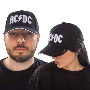 AC/DC Unisex Baseball Cap: White Logo (Black) AC/DC Unisex Baseball Cap: White Logo (Black)