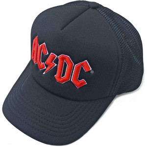 AC/DC Unisex Mesh Back Cap: Red Logo (Black) AC/DC Unisex Mesh Back Cap: Red Logo (Black)