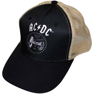 AC/DC Unisex Mesh Back Cap: For Those About To Rock (Black & Sand) AC/DC Unisex Mesh Back Cap: For Those About To Rock (Black & Sand)