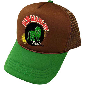 Bob Marley Unisex Mesh Back Cap: Exodus Lion (Brown & Green) Bob Marley Unisex Mesh Back Cap: Exodus Lion (Brown & Green)