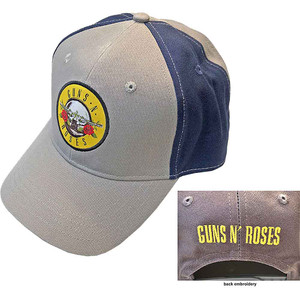 Guns N' Roses Unisex Baseball Cap: Circle Logo (Grey & Navy Blue) (2-Tone) Guns N' Roses Unisex Baseball Cap: Circle Logo (Grey & Navy Blue) (2-Tone)