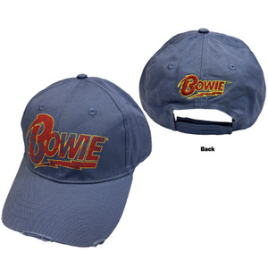 David Bowie Unisex Baseball Cap: Flash Logo (Denim Blue)