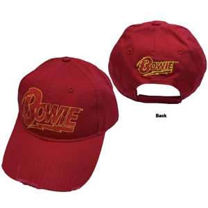 David Bowie Unisex Baseball Cap: Flash Logo (Red)