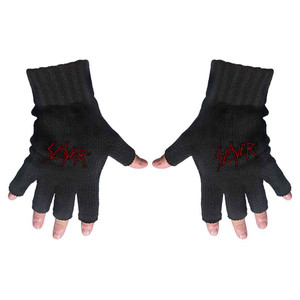 Slayer Unisex Fingerless Gloves: Scratched Logo (Black) Slayer Unisex Fingerless Gloves: Scratched Logo (Black)