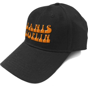 Janis Joplin Unisex Baseball Cap: Orange Logo (Black) Janis Joplin Unisex Baseball Cap: Orange Logo (Black)