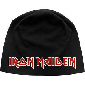 Iron Maiden Unisex Beanie Hat: Logo LD Print (Black)