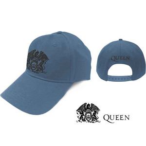 Queen Unisex Baseball Cap: Black Classic Crest (Denim Blue) Queen Unisex Baseball Cap: Black Classic Crest (Denim Blue)