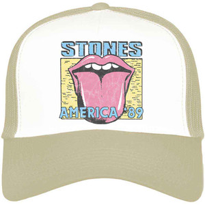The Rolling Stones Unisex Mesh Back Cap: America '89 Tour Map (Sand & White) The Rolling Stones Unisex Mesh Back Cap: America '89 Tour Map (Sand & White)