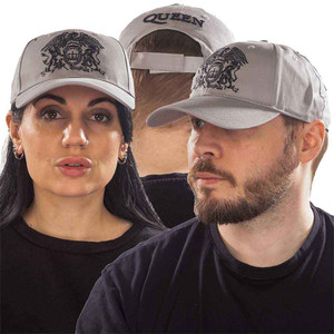 Queen Unisex Baseball Cap: Black Classic Crest (Grey) Queen Unisex Baseball Cap: Black Classic Crest (Grey)