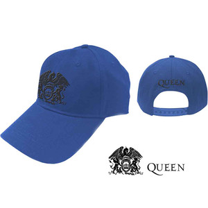 Queen Unisex Baseball Cap: Black Classic Crest (Blue) Queen Unisex Baseball Cap: Black Classic Crest (Blue)