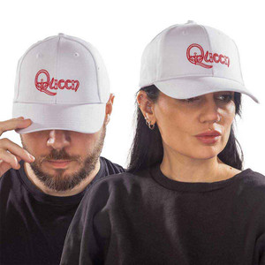 Queen Unisex Baseball Cap: Crown In Q Logo (White) Queen Unisex Baseball Cap: Crown In Q Logo (White)