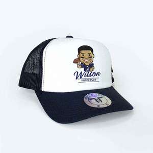 Tokyo Time Unisex Mesh Back Cap: NFLPA Russell Wilson Emoji (White & Navy Blue) Tokyo Time Unisex Mesh Back Cap: NFLPA Russell Wilson Emoji (White & Navy Blue)