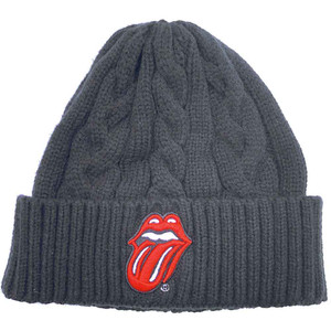 The Rolling Stones Unisex Beanie Hat: Classic Tongue (Black) (Cable Knit) The Rolling Stones Unisex Beanie Hat: Classic Tongue (Black) (Cable Knit)