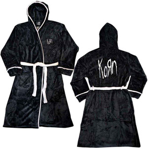 Korn Unisex Bathrobe: Logo (Black & White) (Back Print) Korn Unisex Bathrobe: Logo (Black & White) (Back Print)