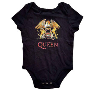 Queen Kids Baby Grow: Classic Crest (Black) Queen Kids Baby Grow: Classic Crest (Black)
