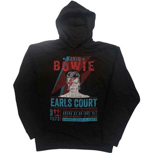 David Bowie Unisex Eco Pullover Hoodie: Earls Court '73 (Black) David Bowie Unisex Eco Pullover Hoodie: Earls Court '73 (Black)