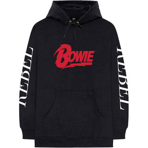 David Bowie Unisex Pullover Hoodie: Rebel Rebel (Black) David Bowie Unisex Pullover Hoodie: Rebel Rebel (Black)