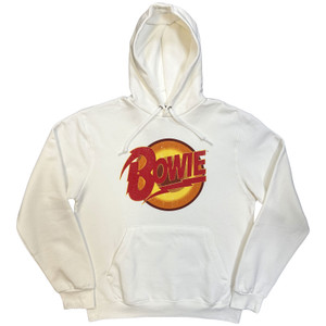 David Bowie Unisex Pullover Hoodie: Vintage Diamond Dogs Logo (White)