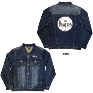 The Beatles Unisex Denim Jacket: Drum Logo (Denim Blue) (Back Print)