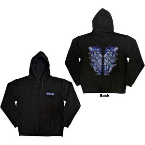 Bring Me The Horizon Unisex Zipped Hoodie: Blue Crow Wings (Black) (Back Print) Bring Me The Horizon Unisex Zipped Hoodie: Blue Crow Wings (Black) (Back Print)
