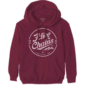 Alice In Chains Unisex Pullover Hoodie: Circle Emblem (Maroon Red) Alice In Chains Unisex Pullover Hoodie: Circle Emblem (Maroon Red)