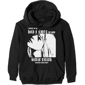 Billie Eilish Unisex Pullover Hoodie: Bad Things (Black) Billie Eilish Unisex Pullover Hoodie: Bad Things (Black)