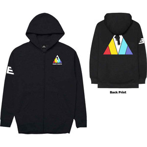 Imagine Dragons Unisex Zipped Hoodie: Triangle (Black) (Back Print) Imagine Dragons Unisex Zipped Hoodie: Triangle (Black) (Back Print)