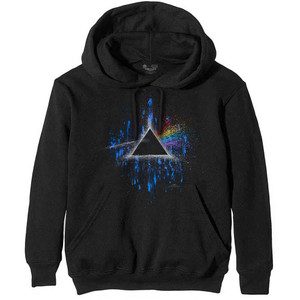 Pink Floyd Unisex Pullover Hoodie: Dark Side of the Moon Blue Splatter (Black) Pink Floyd Unisex Pullover Hoodie: Dark Side of the Moon Blue Splatter (Black)
