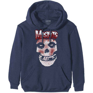 Misfits Unisex Pullover Hoodie: Blood Drip Skull (Navy Blue) Misfits Unisex Pullover Hoodie: Blood Drip Skull (Navy Blue)