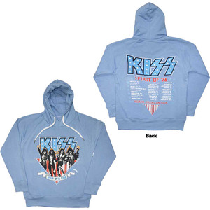 KISS Unisex Pullover Hoodie: Americana (Light Blue) (Back Print) KISS Unisex Pullover Hoodie: Americana (Light Blue) (Back Print)