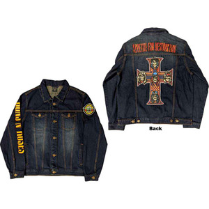 Guns N' Roses Unisex Denim Jacket: Appetite For Destruction (Denim Blue) (Back & Sleeve Print) Guns N' Roses Unisex Denim Jacket: Appetite For Destruction (Denim Blue) (Back & Sleeve Print)
