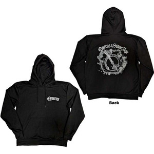 Queens Of The Stone Age Unisex Pullover Hoodie: Floral Chains (Black) (Back Print) Queens Of The Stone Age Unisex Pullover Hoodie: Floral Chains (Black) (Back Print)