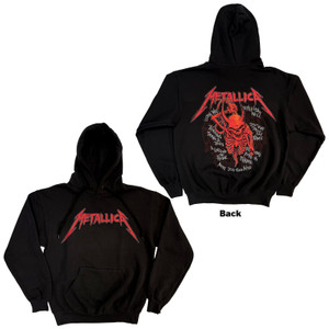Metallica Unisex Pullover Hoodie: Skull Screaming Red (Black) (Back Print)