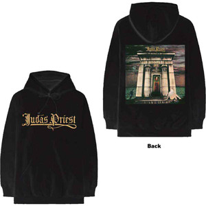 Judas Priest Unisex Pullover Hoodie: Sin After Sin Logo & Album Cover (Black) (Back Print)