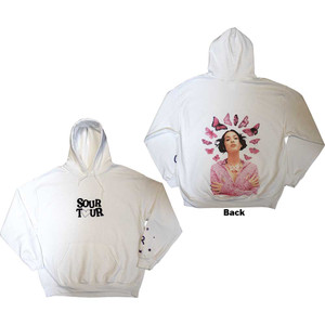 Olivia Rodrigo Unisex Pullover Hoodie: Butterfly Halo (White) (Back Print & Ex-Tour) Olivia Rodrigo Unisex Pullover Hoodie: Butterfly Halo (White) (Back Print & Ex-Tour)