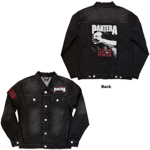 Pantera Unisex Denim Jacket: Vulgar Display of Power (Black) (Back & Sleeve Print)