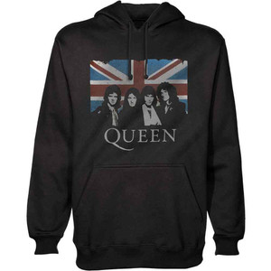 Queen Unisex Pullover Hoodie: Vintage Union Jack (Black) Queen Unisex Pullover Hoodie: Vintage Union Jack (Black)
