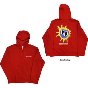 Primal Scream Unisex Zipped Hoodie: Screamadelica (Red) (Back Print) Primal Scream Unisex Zipped Hoodie: Screamadelica (Red) (Back Print)