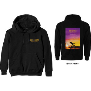 Queen Unisex Pullover Hoodie: Bohemian Rhapsody Movie Poster (Black) (Back Print) Queen Unisex Pullover Hoodie: Bohemian Rhapsody Movie Poster (Black) (Back Print)
