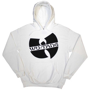 Wu-Tang Clan Unisex Pullover Hoodie: Slanted Logo Mono (White) Wu-Tang Clan Unisex Pullover Hoodie: Slanted Logo Mono (White)