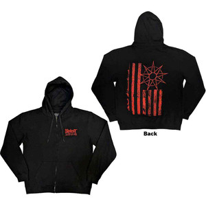 Slipknot Unisex Zipped Hoodie: 9-Point Flag (Black) (Back Print) Slipknot Unisex Zipped Hoodie: 9-Point Flag (Black) (Back Print)